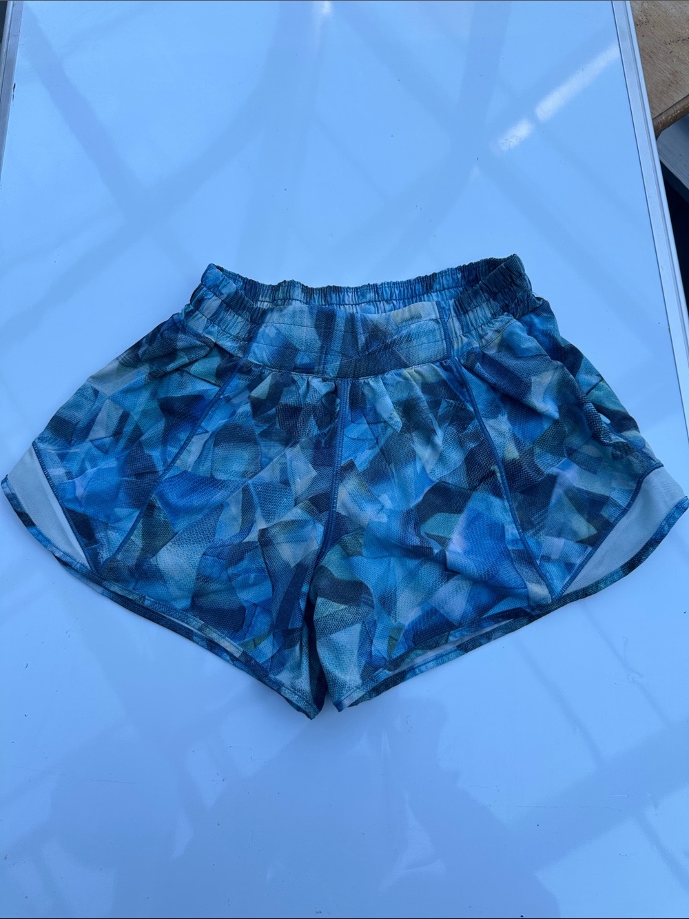 lululemon athletica Blue Geometric Print Athletic Shorts